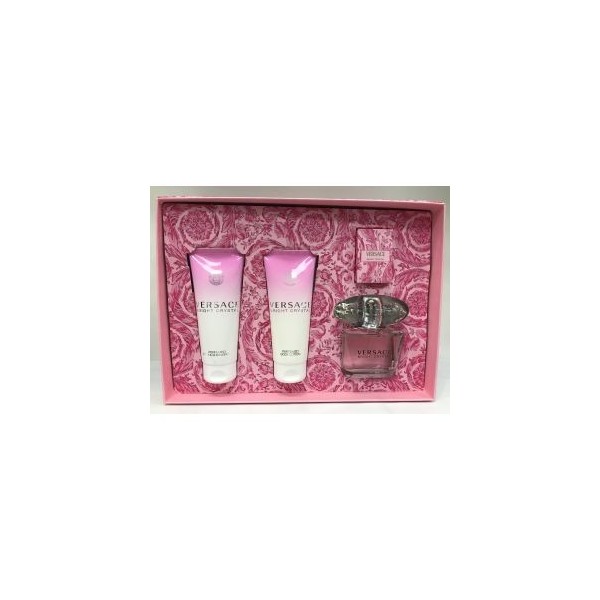 Bright Crystal Versace Set 3.0Oz Edt+Lotion+Gel+Mini