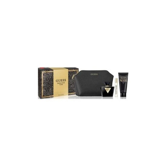 Guess Seductive Noir Ladies 2.5Oz Edt+15Ml Mini+3.4Oz Loton+Bag