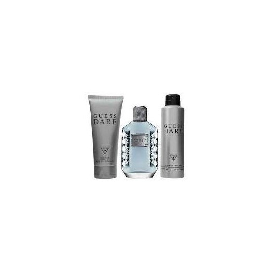 Guess Dare Men Set 3.4Oz Edt + 6.7Oz Deo + 6.7Oz Shower Gel