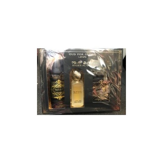 Lattafa Badee Glory 3.4Oz Edp+200Ml Deo+50Ml Hairmist