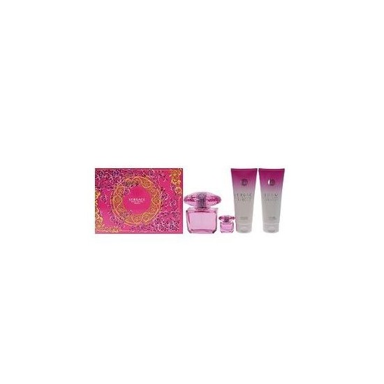 Bright Crystal Absolu Versace Set 3.0Oz Edp+Lotion+ Gel+ Bag